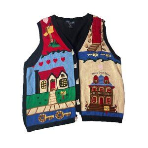 Vtg Eagles Eye Sweater Vest Home‎ Sweet Home Size 2x